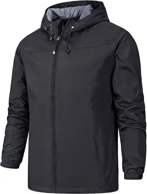 Ymosrh Jacket Lightweight Waterproof Rain Jacket with Hood Outdoor Raincoat Softshell Jacket for Hiking Travel, XL-5XL
