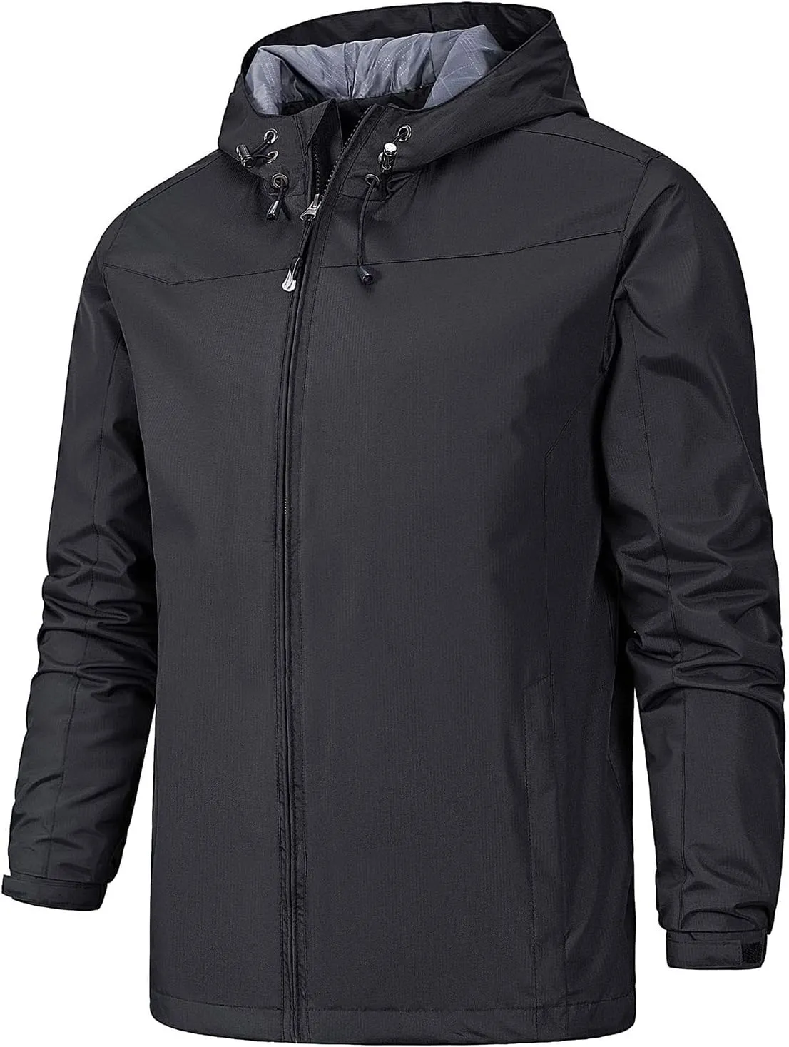 Ymosrh Jacket Lightweight Waterproof Rain Jacket with Hood Outdoor Raincoat Softshell Jacket for Hiking Travel, XL-5XL