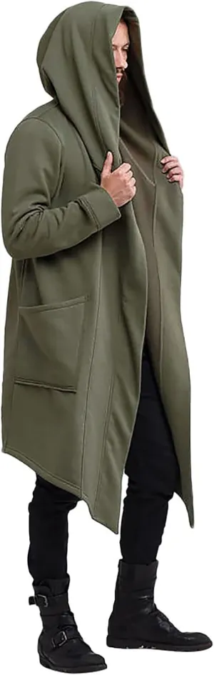 Ymosrh Light Rain Jacket Mens Men's Slim Long Hooded Cardigan Warm Woolen Coat Jacket Jackets for Men Waterproof