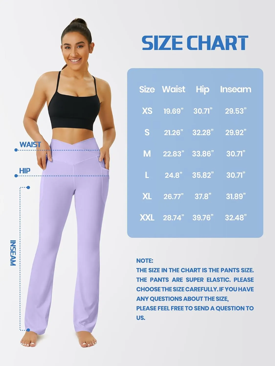Yoga Pants Women, Flare Leggings for Women with Pockets Crossover High Waisted Bootcut Yoga Pants