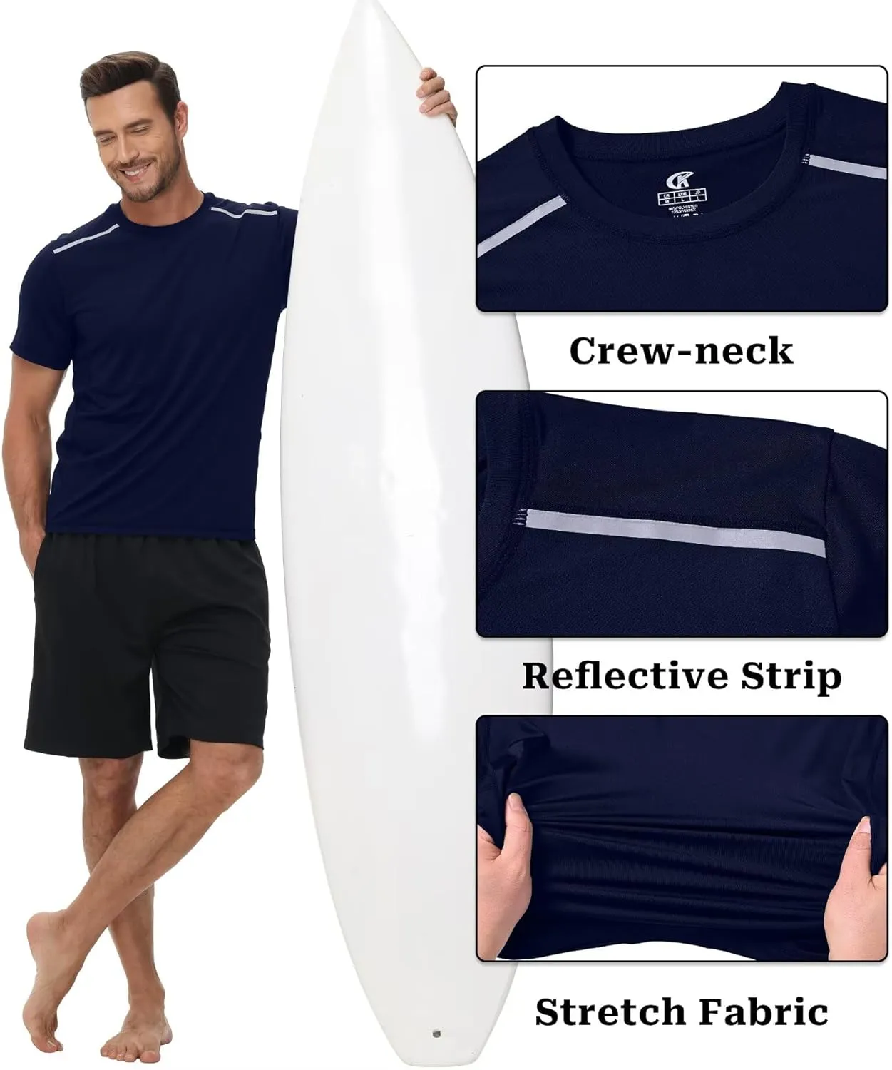 Yundobop Men's Athletic Workout T-Shirt Breathable Short Sleeve UPF 50  Running Tee