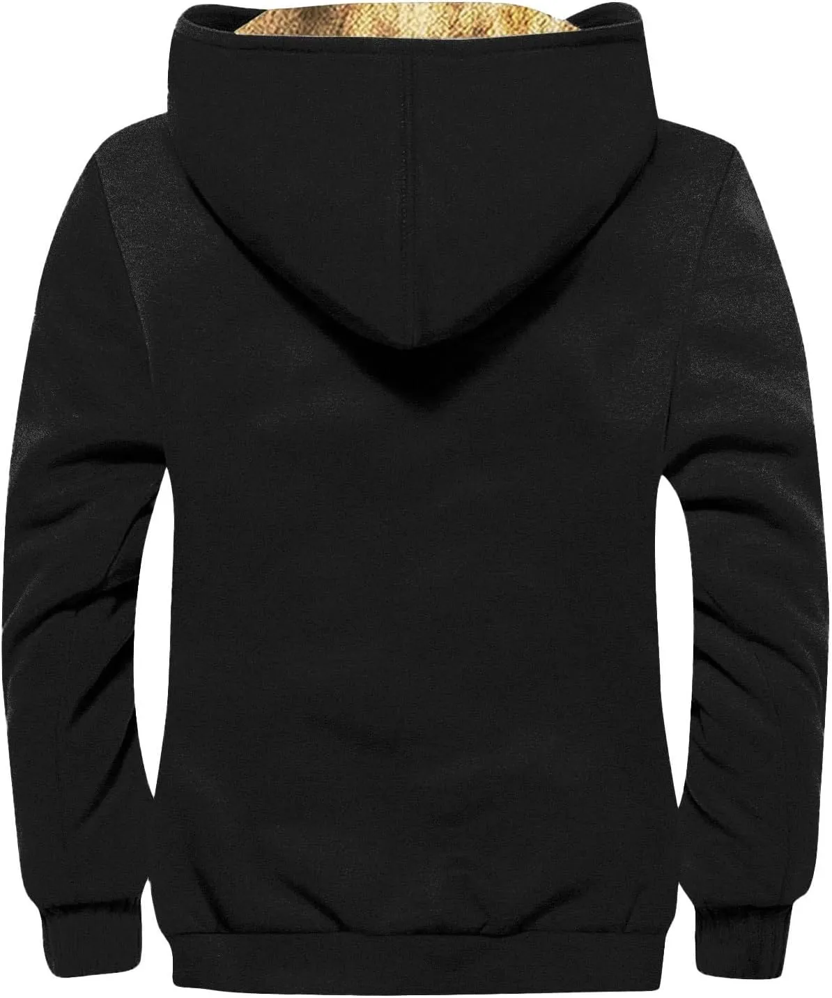ZEFOTIM Fleece Lined Jacket Men Oversized Tall and Big Work Winter Coat Men with Hood Plus Size Plain Casual Hoodie
