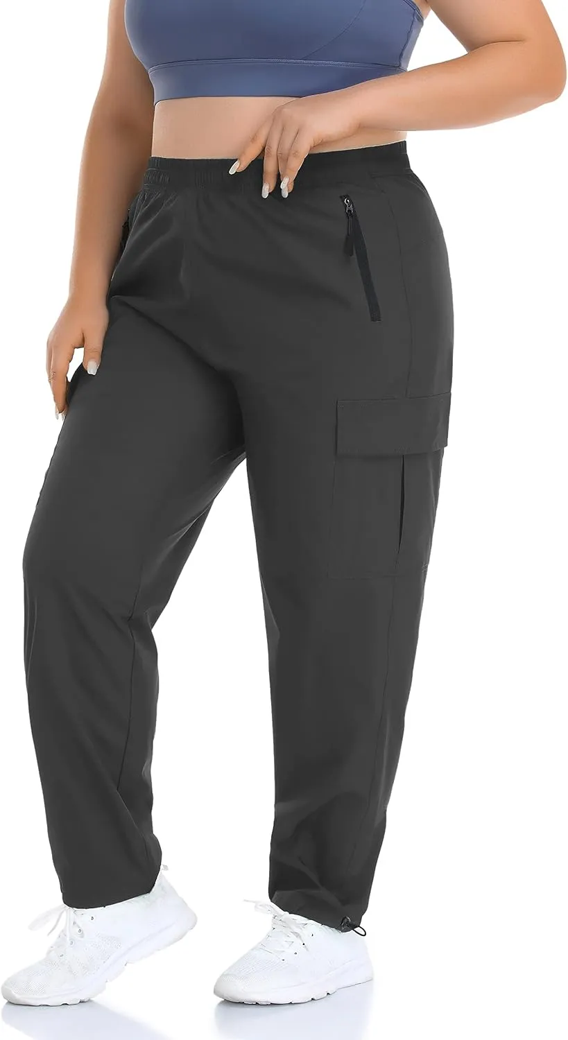 ZERDOCEAN Women's Plus Size Outdoor Active Hiking Pants Lightweight Quick Dry Athletic Pants Zipper Pockets