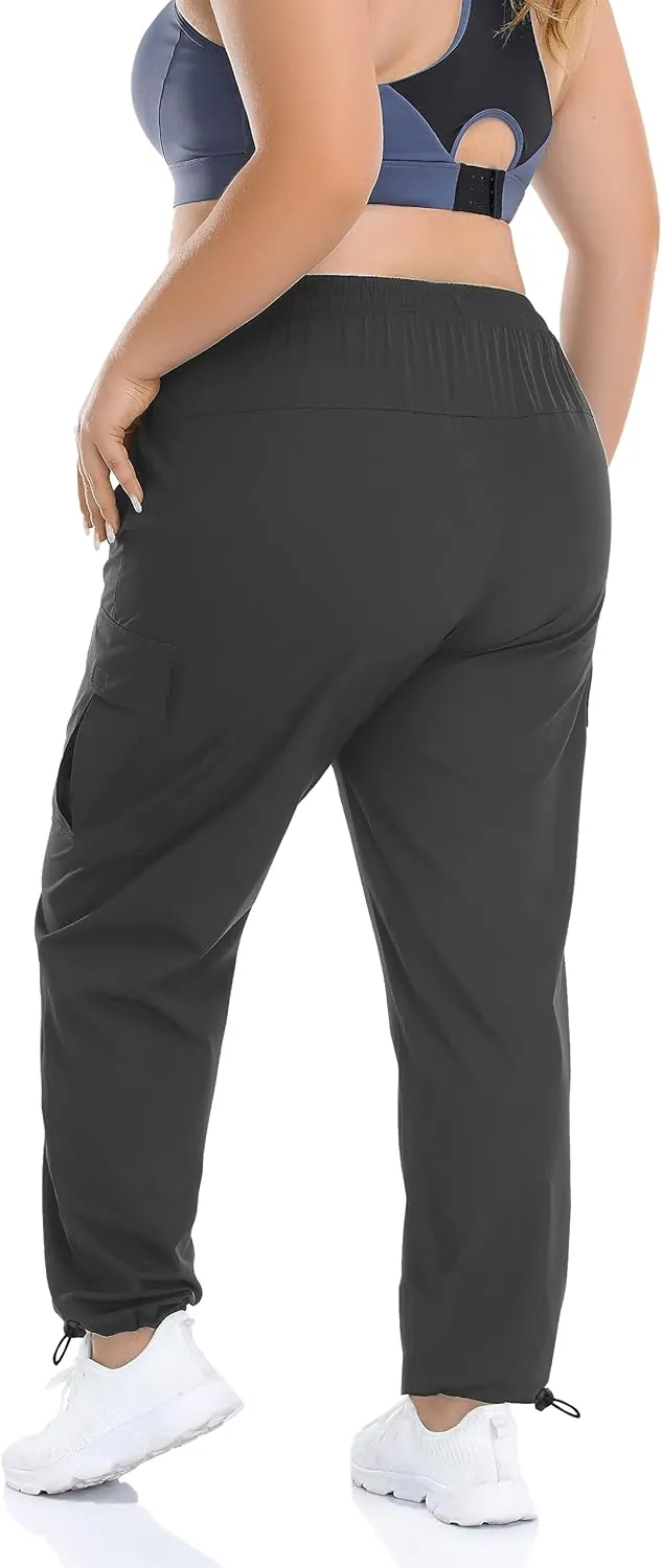 ZERDOCEAN Women's Plus Size Outdoor Active Hiking Pants Lightweight Quick Dry Athletic Pants Zipper Pockets
