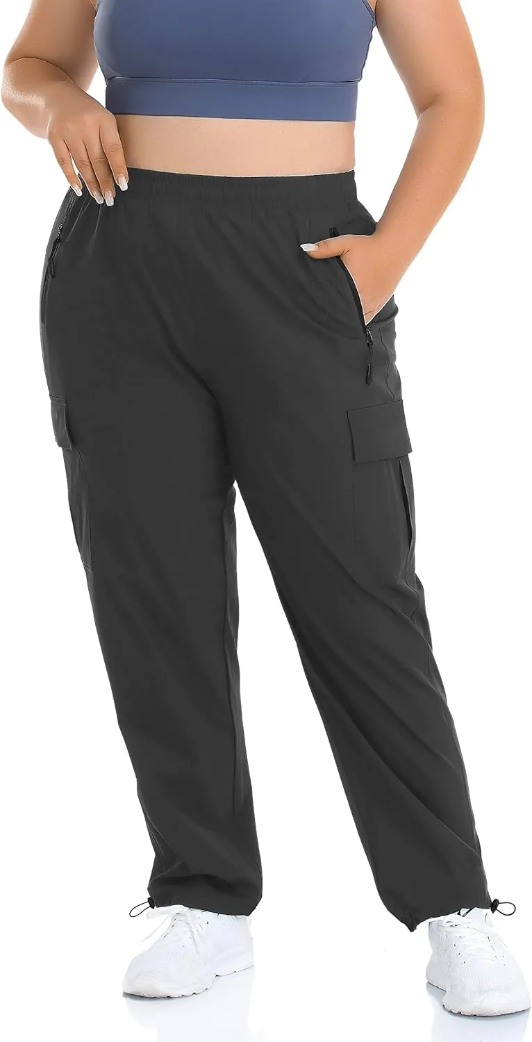 ZERDOCEAN Women's Plus Size Outdoor Active Hiking Pants Lightweight Quick Dry Athletic Pants Zipper Pockets